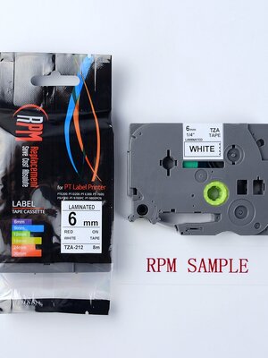 6mm TZA-212 - TZE-212 อักษรสีแดง พื้นหลังสีขาว