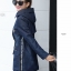PreOrderคนอ้วน - เสื้อกันหนาวยีนส์ ด้านในเป็นหนังสัตว์ มีHood สีน้ำเงิน