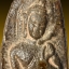 พระลีลาฝักดาบ เนื้อดินเผาเคลือบ 2x8.5 cm สุโขทัย เก่าเก็บจากกรุ